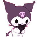 kuromi_texting_shy